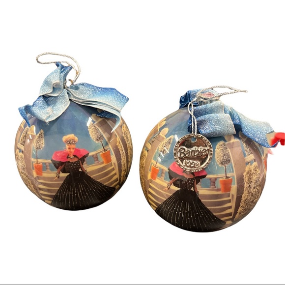 Barbie Holiday Vintage Barbie Large Decoupage Christmas Ornaments